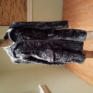 M.E. Faux Fur Curly Persian Lamb Coat In Gray Size 10